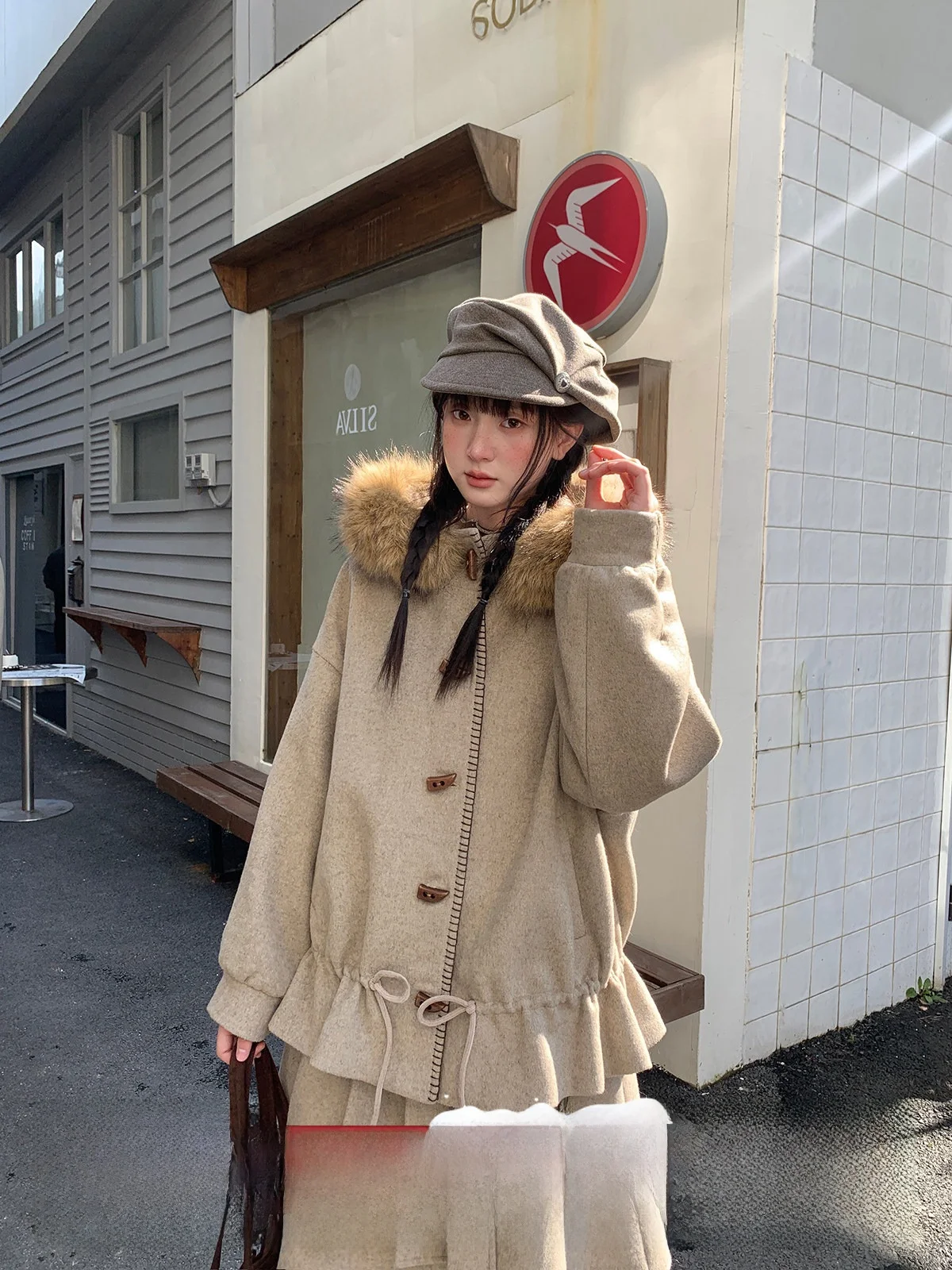 

Женская верхняя одежда с сыром и чаем с молоком, свободная посадка, повседневный модный корейский тренд, зимний сезон, красивый комплект