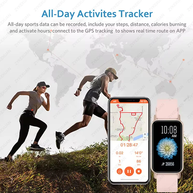 لنظام أندرويد IOS سوار ذكي النساء Smartwatch الرجال معدل ضربات القلب الأكسجين في الدم مقاوم للماء الرياضة الذكية الفرقة ساعة للسيدات + هدية #4