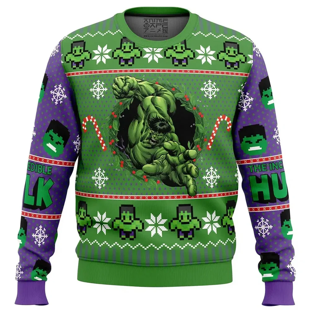 

2025 I’m Always Angry The Incredible Hulk Ugly Christmas Sweater Autumn and Winter New 3D Printed O-ring Pullover for Mens