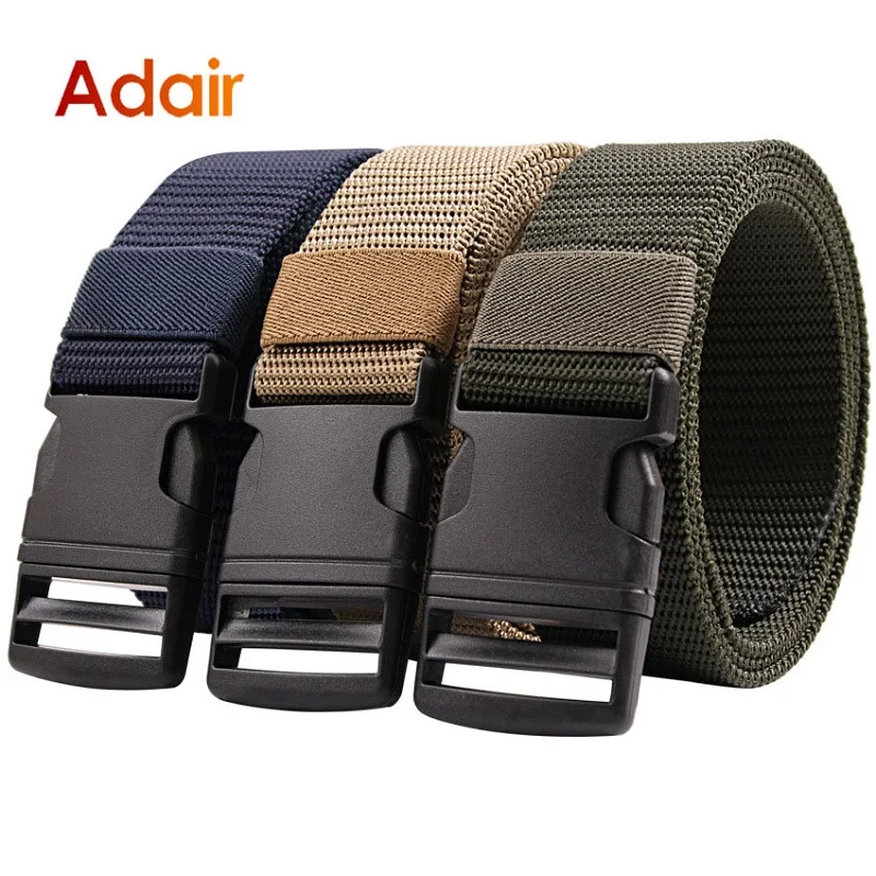 

Tactical Nylon Belt For Man Outdoor Multi Functional Canvas Plastic Buckle Waistband High Quality Trouser Men Belt Brown DT043