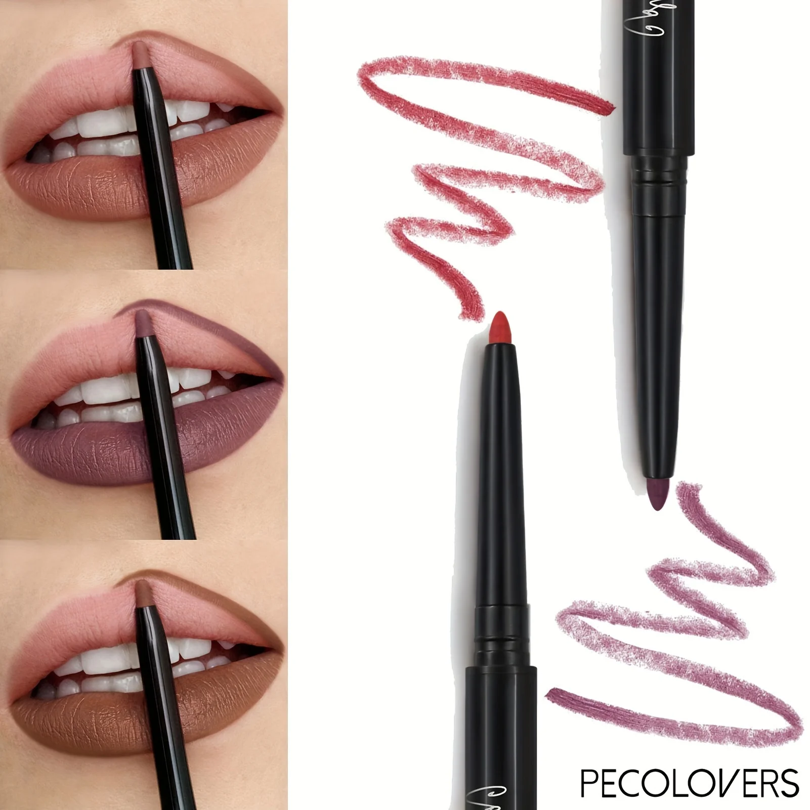 12Color Waterproof Matte Lipliner Pencil Sexy Red Contour Tint Lipstick Lasting Non-stick Cup Moisturising Lips Makeup Cosmetic