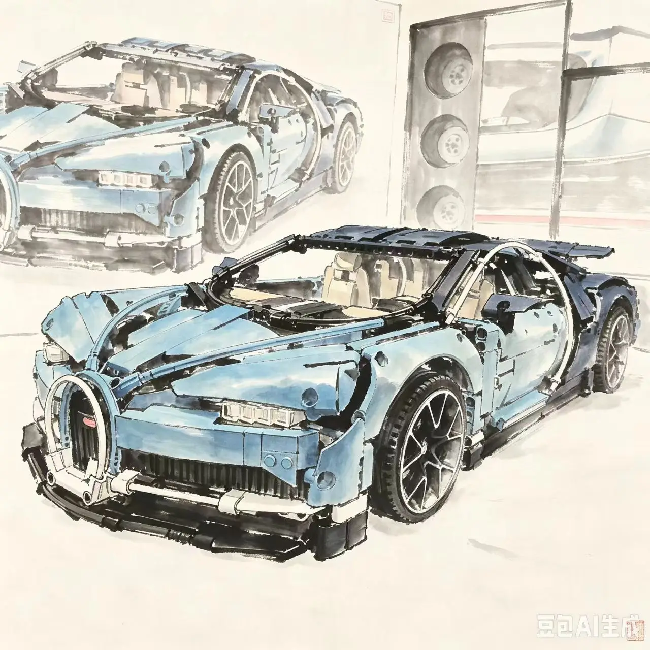 MEIZHI 3599 деталей Супер-гоночный автомобиль High-Tech Buga 1:8 Модель из строительных блоков 90056 кирпичиков Игрушка Подарок на Рождество и День рождения