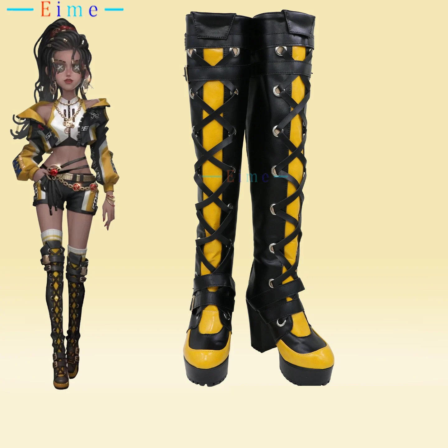 

Identity V Enchantress Cosplay Shoes Game Cosplay High Heels Over Knee Boots Halloween Carnival PU Leather Shoes Custom Made