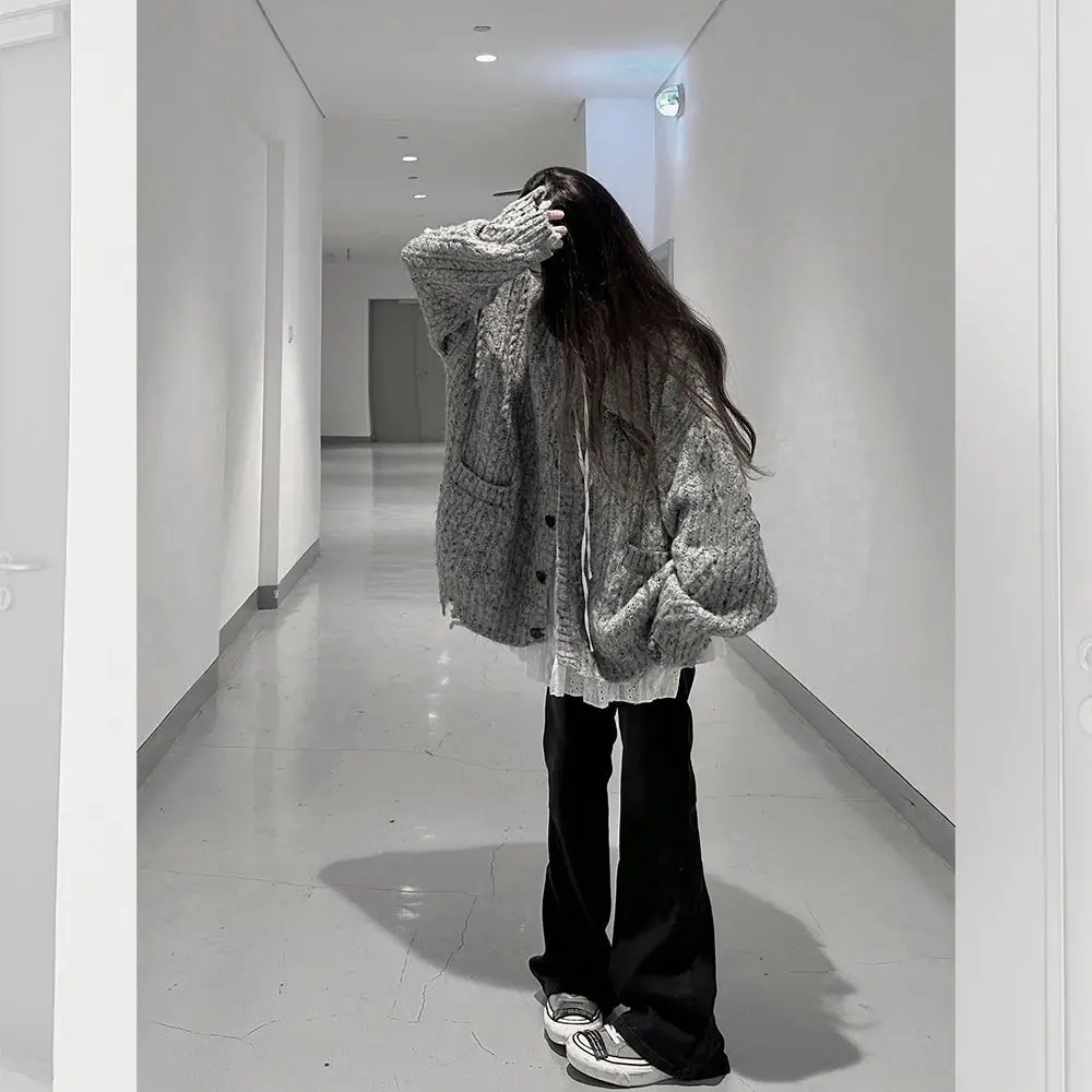 

Sweaters Jumpers Cardigans Womens Cardigan White For Woman Cotton Blend Sweet Knit Regular Cut Weekend OL Y2K American Style Ins