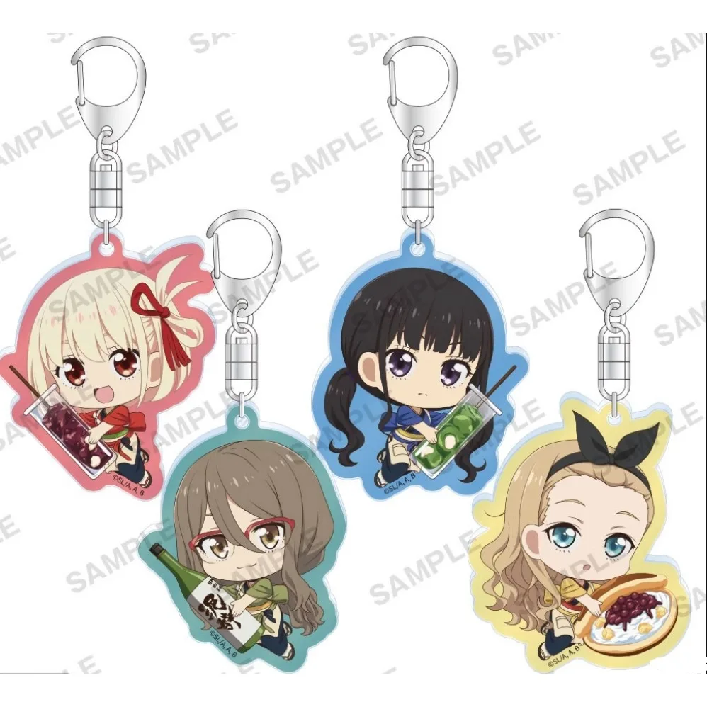 Game Nishikigi Chisato Inoue Takina Nakahara Mizuki Kurumi Keychain Doll Anime Acrylic Keyring Pendant for Gift