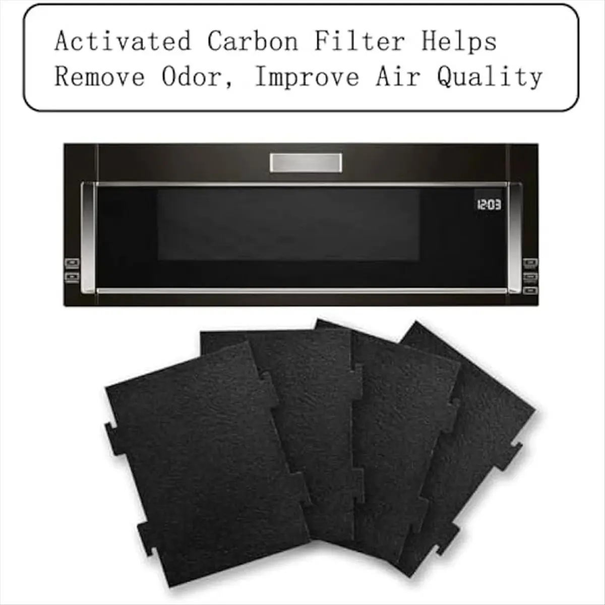 AA14 4Pack Activated Charcoal Air Filters for Over-The-Range Microwaves YKMLS311, YWML55011, WML75011