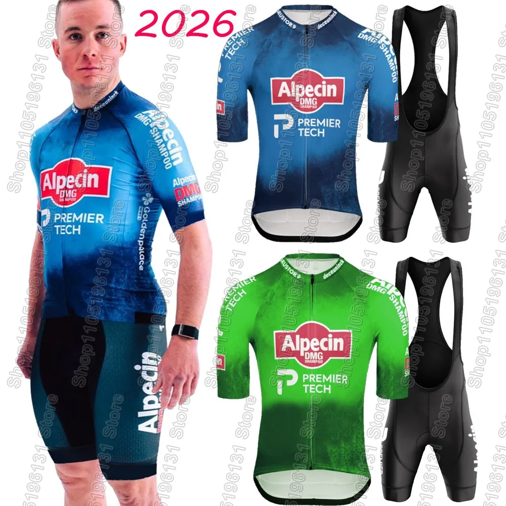 2026 Alpecin Premier-Tech equipo ciclismo Jersey conjunto de manga corta para hombre ropa de Países Bajos traje MTB bicicleta pantalones cortos de carretera ropa con pechera