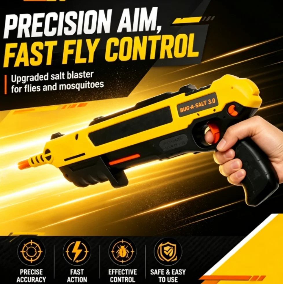 2026 Upgraded Salt Gun 3.0 Fly and Mosquito Killer Toy, Accurate Aiming Shooting Game, Manual Pest Shooting Toy for Home