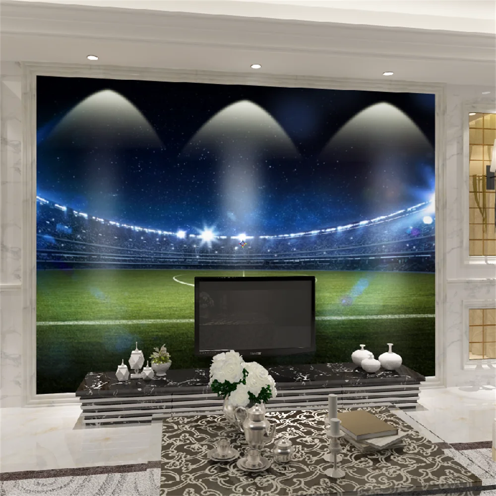 Custom wallpaper 3D solid mural painting huge football field TV background wall paper decoration painting Wallpapers Home Decor