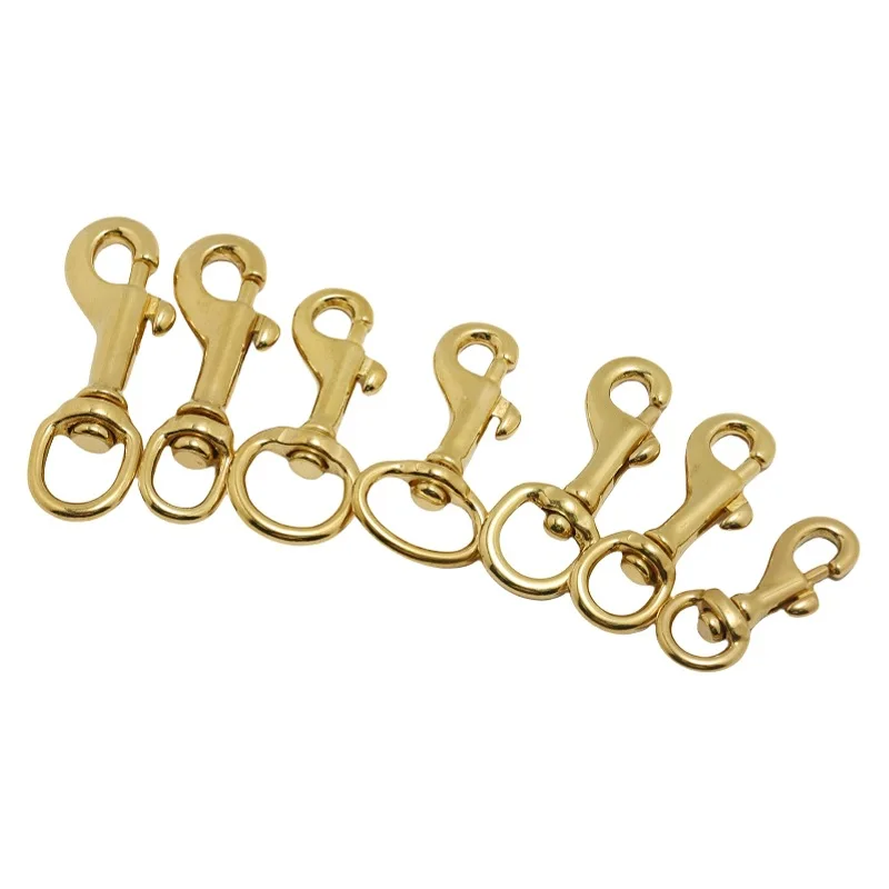 Pure Copper Dog Buckle Safety Hook - Heavy Duty Vest Clip for Pet Leash, Leather Bag, Collar DIY Hardware