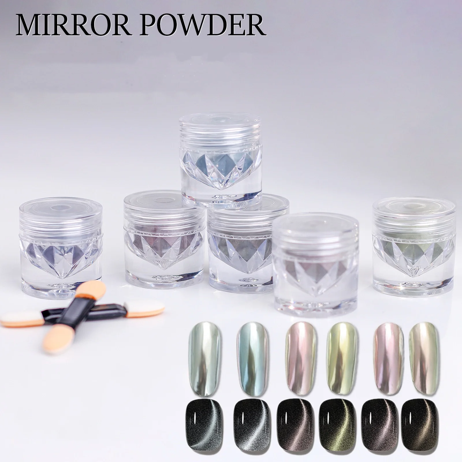

Cat Eye Effect Magnetic Powder Nail Glitter Porcelain White Matching with Any Colors Nail Art Decoration Chrome Pigment Manicure