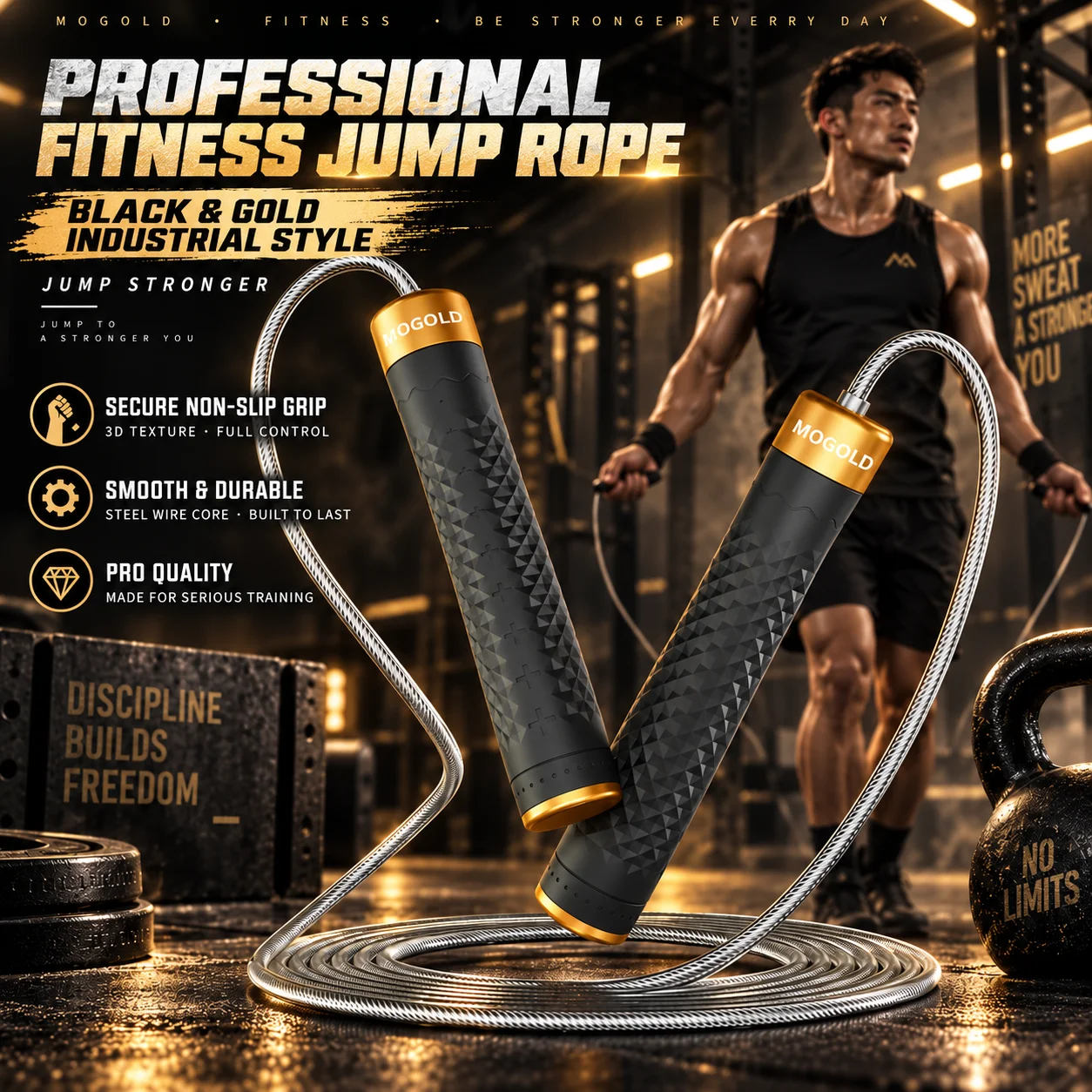 MOGOLD Speed Jump Rope – Smooth, Durable & Adjustable for All-Level Workouts Anywhere