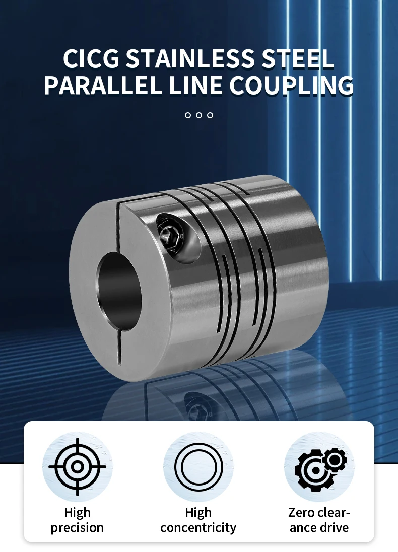 CICG Parallel Line Groove Coupling Motor Encoder Connector Edelstahl Flexible Kupplung CICG-16X21 CNC-Getriebeteile – Detail 1
