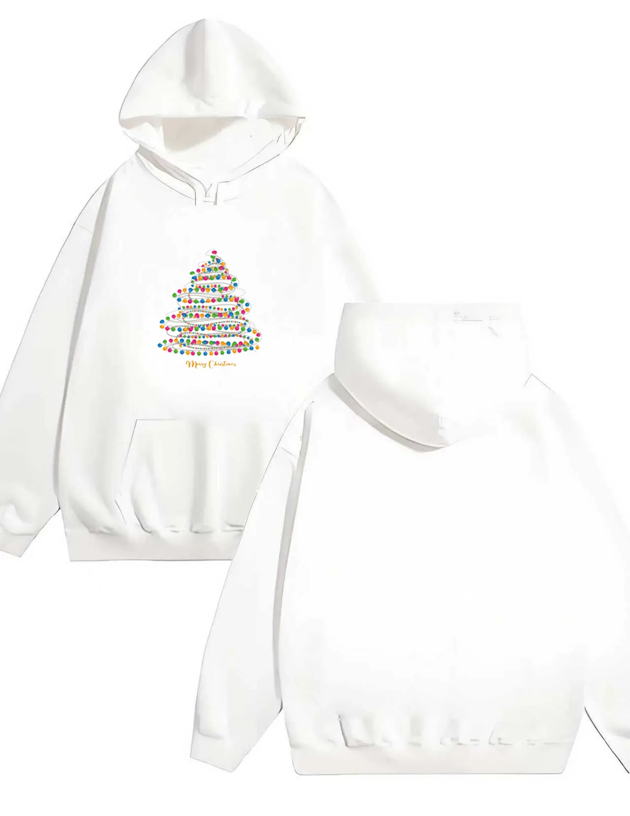 

Новая мужская и женская модная свободная толстовка с капюшоном объемом 330 г. с принтами в рождественском стиле.