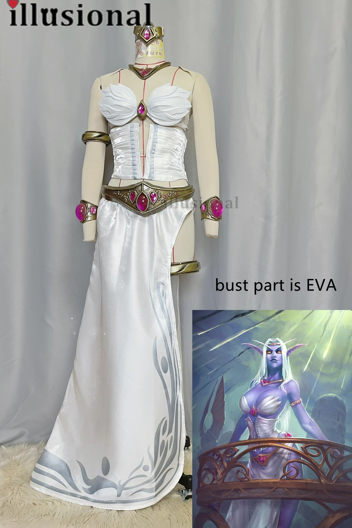 

illusional Custom size/made Game WOW Cosplays Azshara Cosplay Costume Dress female Halloween Costumes women Customized