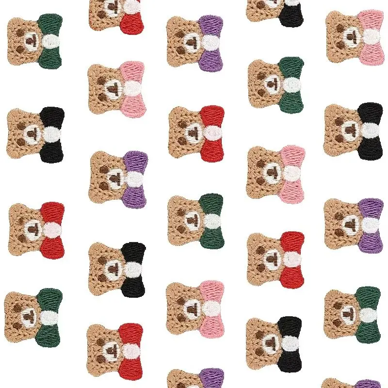 5PCS Cartoon Embroidery Mini Bear Patch Sewing Jacket Hair Decorative Shoes Socks Sweater Patch Accessories