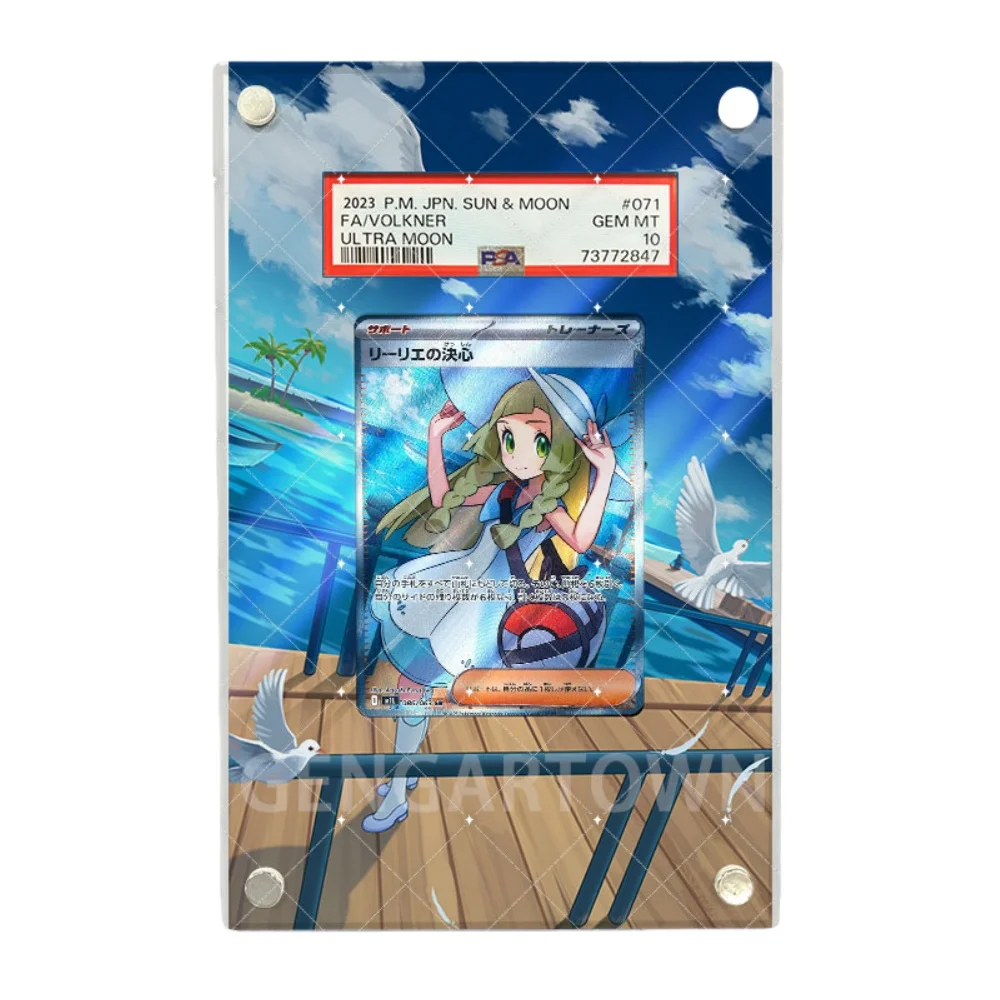 For Anime Pokemon Ptcg Lillie Charizard Gardevoir Acerola Venusaur Kangaskhan Acrylic Protective Card Display Case Ornament