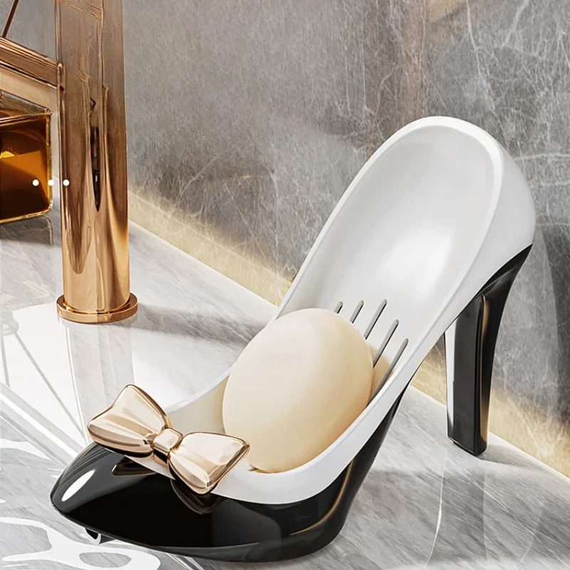 Creative High Heels Soap Box No Hole Drainage Soap Holder Suction Cup Storage for Bathroom and Kitchen Unique Design