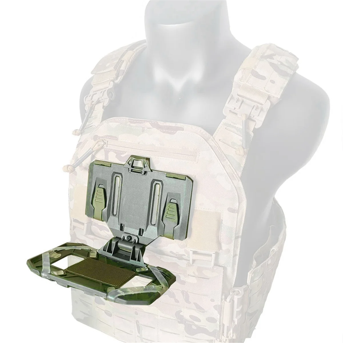 

Efficient Portable Phones Folded Stand Chest Mobile Phone Holder Army green