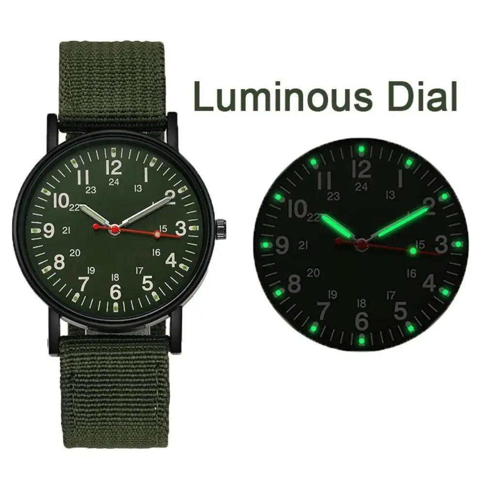 Luminous Dial Relógios De Pulso Com Correia De Nylon, Relógio De Quartzo Ao Ar Livre, Casual Sports Watch, Moda