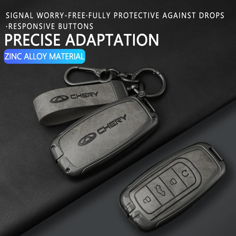 Zinc Alloy Leather Car Key Protective Housing For Chery Tiggo 2 3 4 7 8 Pro T3 3X IQ A3 Amulet Fulwin Arrizo Auto Accessories