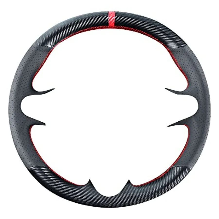 

DIY Stitching Carbon Fiber Steering Wheel Cover for Honda Civic 8th Generation 2006 2007 2008 2009 2010 2011 3 Spokes 13.5-14.5