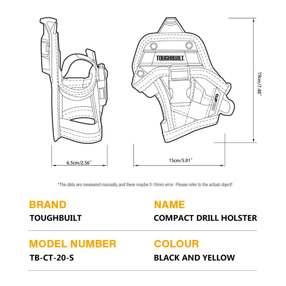1 Stück Toughbuilt Kompaktes Bohrerholster, mit ClipTech Hub, Bohrerbit-Taschen TB-CT-20-S – Detail 9