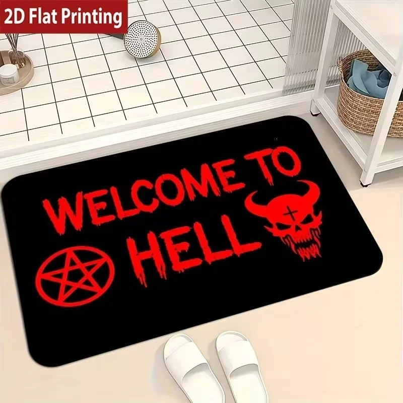 Newest Witch's Kitchen Cauldron Magic Hand Star Print Black Doormat Non Slip Kitchen Entrance Floor Mat Halloween Home Decor