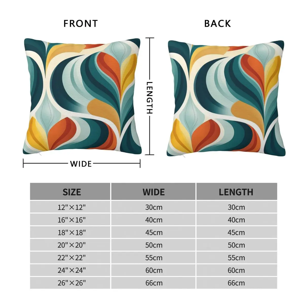 Curves Navy Teal Coral Mustard Square Pillowcase Polyester Linen Velvet Pattern Zip Decor Throw Pillow Case Sofa Seater 45x45