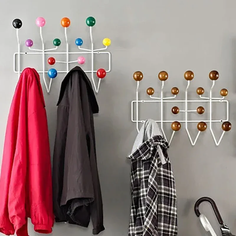 

Entrance Hall Clothes Rack Wall Mounted Clothing Organizer Shelf Portable Scarf Coat Storage Hanger Hooks Space Saving Furniture