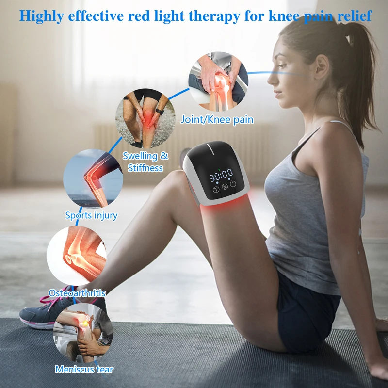 KTS Laser Therapy Knee Massager 660nm 880nm Infrared LCD Display Touch Control Heating Physiotherapy Pain Relief Rehabilitation