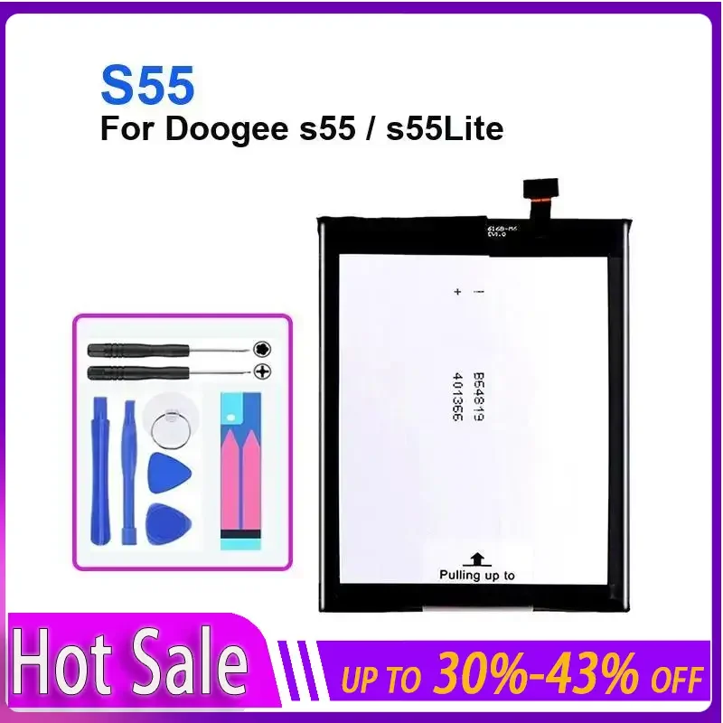 

Новый аккумулятор емкостью 5500 мАч для Doogee S55 Lite Bateria, гарантия + трек НЕТ