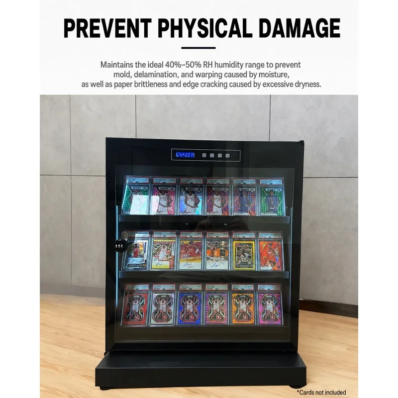 custom.Graded Sports Card Glass Frame Display-proof Constant Humidity Screen Built-inLEDLighting modern home