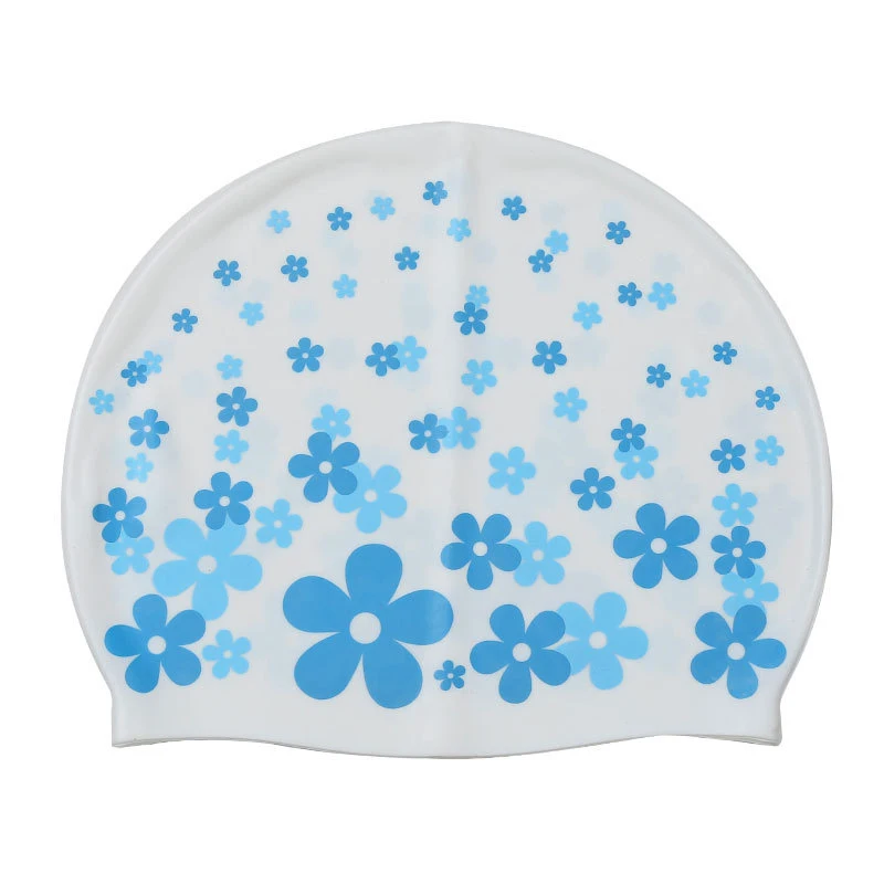 Waterproof Swimming Cap For Women Silicone High Elastic Comfortable Swim Cap Printed Fashion Pool Cap