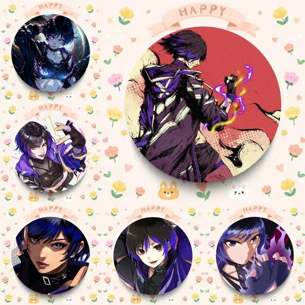 Reina Fighting Game T-Tekken 8 Cartoon Style Badge Brooches On Backpack Decoration Round Enamel Pins For Accessorys