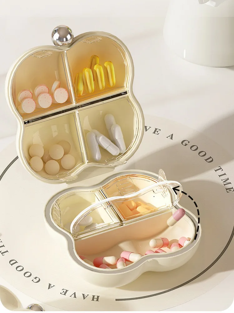 1Pc Pink Moisture-Proof Pill Storage Box Portable Medicine Box Divided Into Compartments without Odor Large Capacity