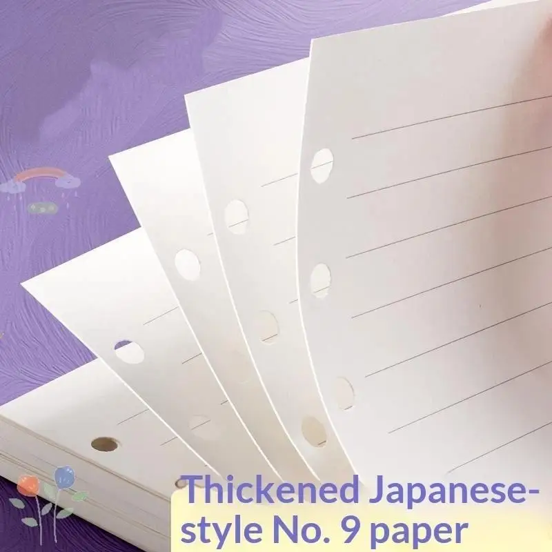 60 Sheets Replaceable Inner Core For Journal Blank A6 Loose Leaf Refill 6-Ring Binder Inserts For Accounting Notebook Planner