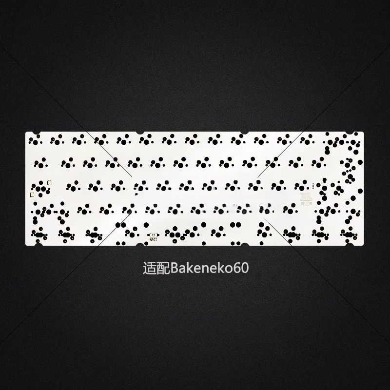 Bakeneko60 Customized Slotless Positioning Plate Welding Hot Swappable PCB Multi Column Split Space VIA Change Key RGB Light