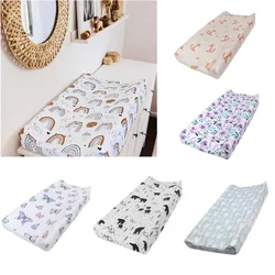 Soft Reusable Changing Pad Cover Printing Design Minky Material Baby Breathable Diaper Pad Sheets Cover