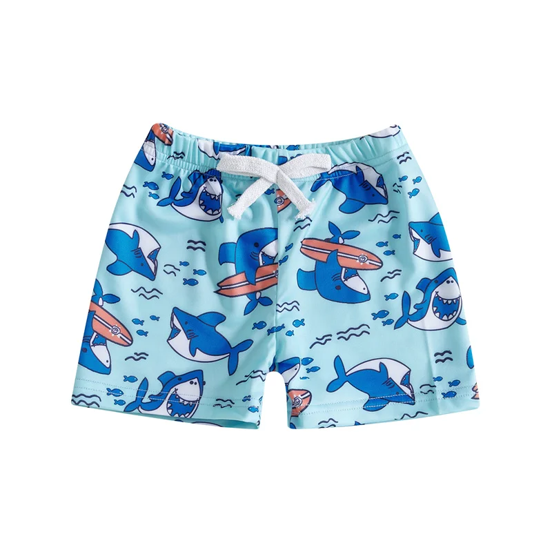 Cathery Kids Boys Swim Trunks Summer Cute Shark/Tree Print Elastic Waist Beach Board Shorts Toddler Swimwear Bathing Suits 2025