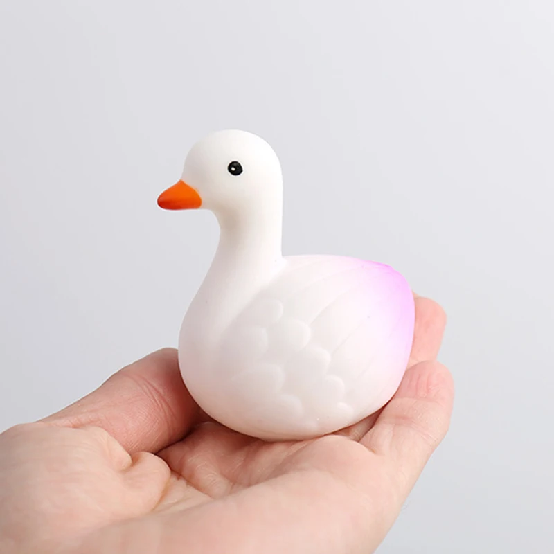 Creative Fun Floating White Swan Water Toys Cartoon Cute Induction Glowing Animal Toys Children Baby Bath Toys Birthday Gifts