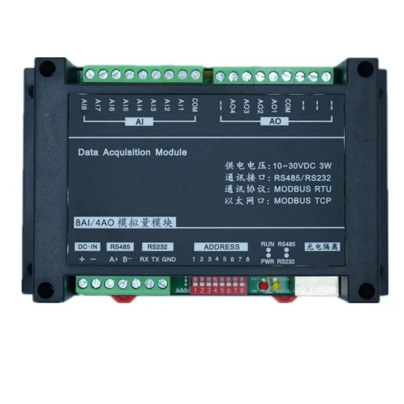 

TCP-507A 8AI Analog Input 4AO Analog Output Ethernet Modbus TCP&RTU Controller High Speed Unit with RS485 RS232