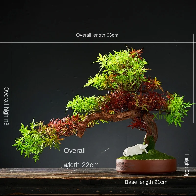 Imagem -05 - Simulado de Boas-vindas Pinho Bonsai Novo Estilo Chinês Varanda Sala Estar Decoração Madeira Maciça Árvore Artificial Verde Plantio Cliff