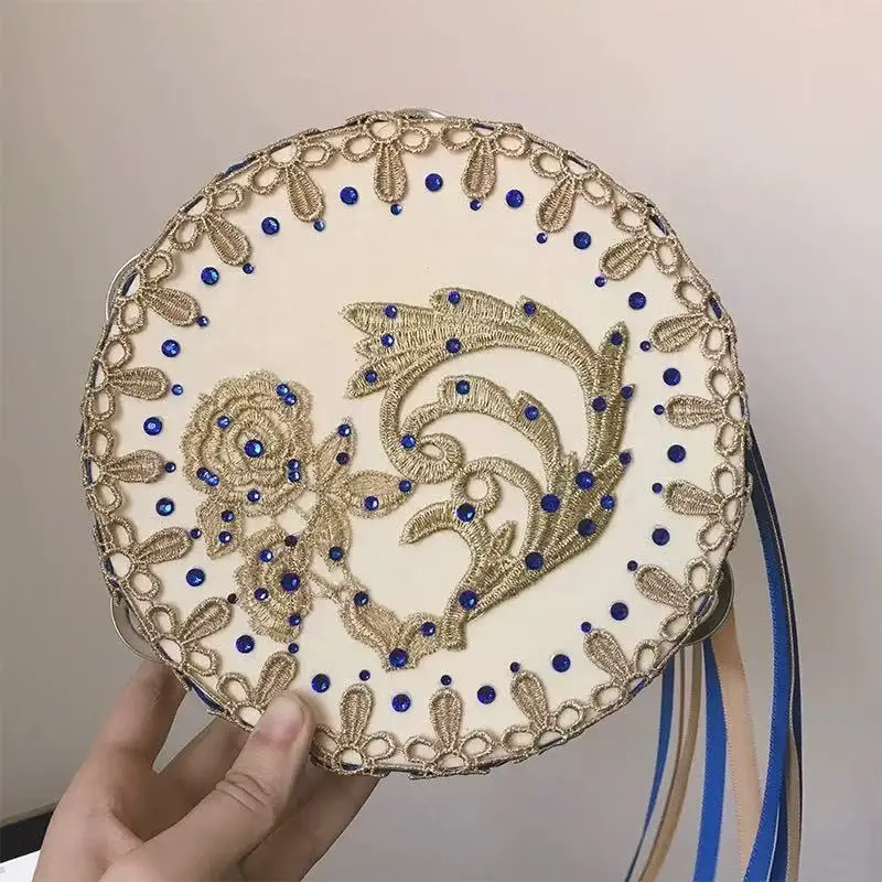 الدف الأرجواني الخشبي لمرحلة الباليه الاحترافية والرقص للفتيات وأداء المنافسة للنساء طبل دائري أخضر