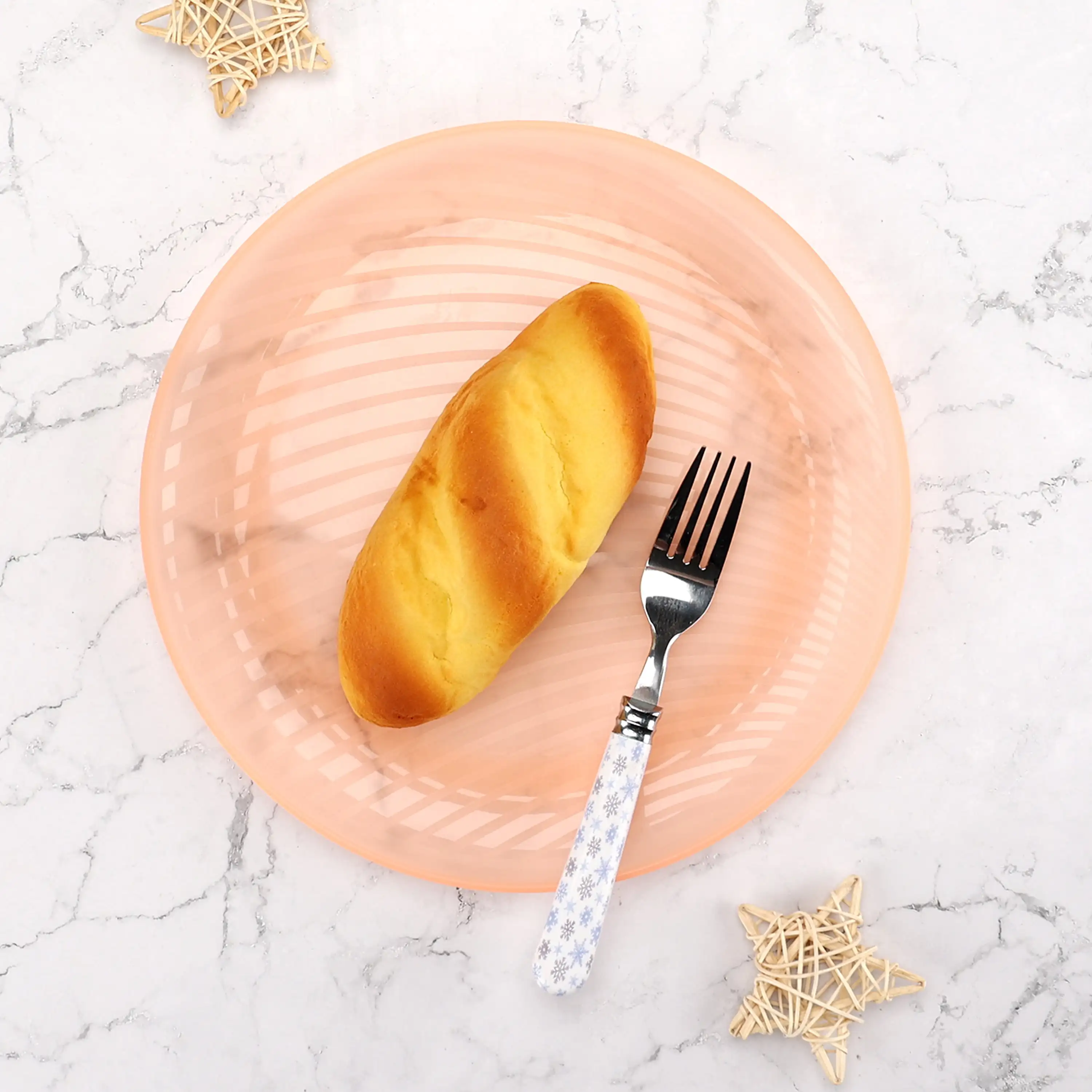 Pink Round Plastic Swirl Pattern Plate, 10.5 inch