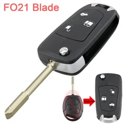 3 pulsanti Remote Car Key Fob Shell modificato Flip pieghevole Flip Key Case Shell adatto per Ford Mondeo Fiesta con FO21 Blade