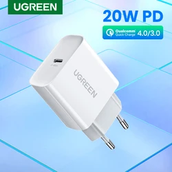 UGREEN 빠른 충전 4.0 3.0 QC PD 충전기 20W QC4.0 QC3.0 USB 유형 C 빠른 충전기 아이폰 13 12 Xs 8 Xiaomi 전화 PD 충전기