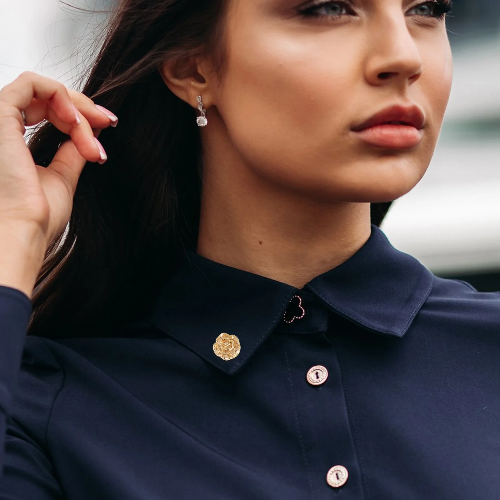 

8pcs Vintage Rose Flower Lapel Pins Elegant Floral Brooch Alloy Pins For Jackets Dresses Hats Scarves Formal Daily