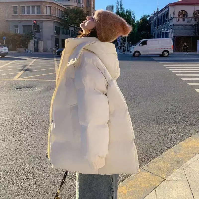 Hooded Parkas Yellow Bread Jacket with Cotton Jacket Women Winter 2024 New Item Thick