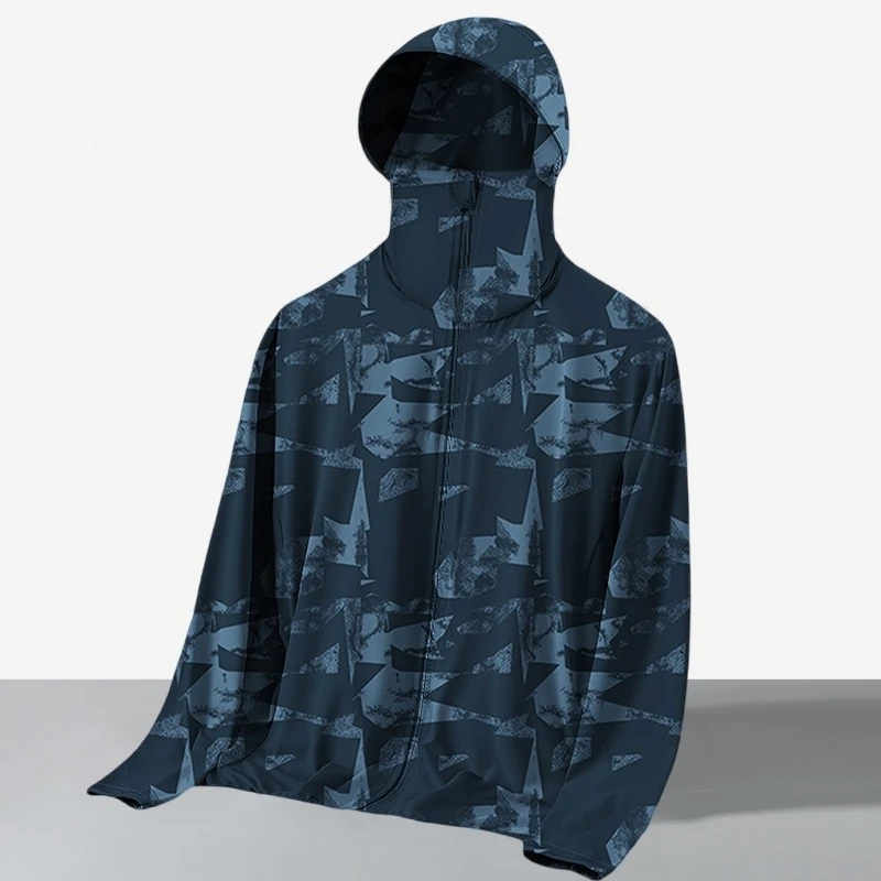 

Sunscreen clothing for men and women summer fashion hooded ice silk casual loose and breathable outdoor thin UV resistant jacket